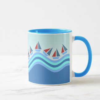 Segelboote und Wellen Tasse