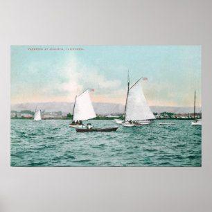 Segelboote vor Alameda Beach Alameda, CA Poster