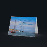 Segelboote vor Anker Geburtstag Groß Grandson Karte<br><div class="desc">Eine Reihe von Segelbooten vor Anker auf einem ruhigen Meer.</div>