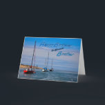 Segelboote vor Anker Geburtstagskarte für Brother Karte<br><div class="desc">Eine Reihe von Segelbooten vor Anker auf einem ruhigen Meer.</div>