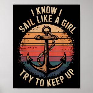 Segelbootkapitän und Segelbootsegler Poster