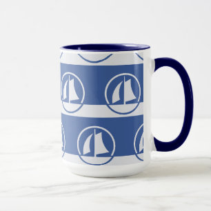 Segelbootmuster nach Tasse