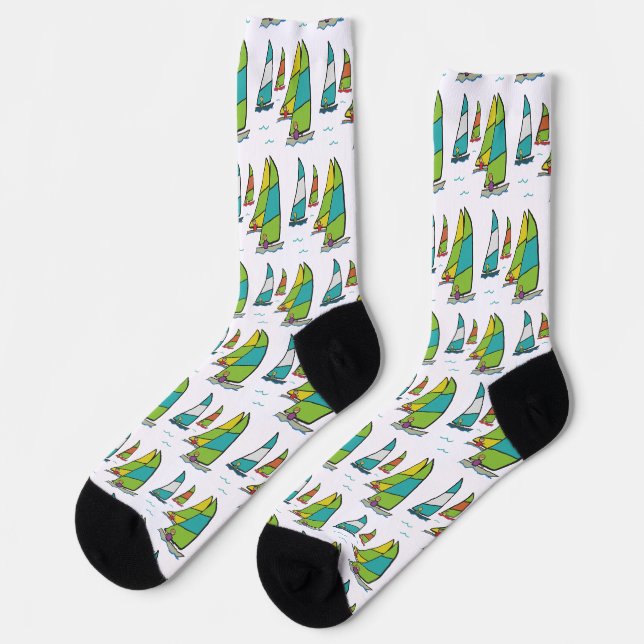 Segelbootrennen Socken (Linkes Detail)
