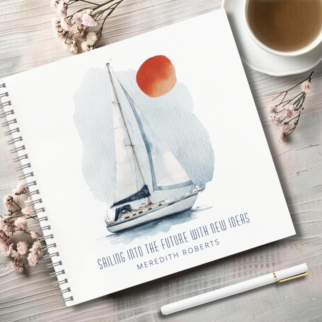 Segelen in die Zukunft Personalisierter neuer Idee Notizbuch (Nautical Sailing into the Future Personalized New Ideas Notebook)