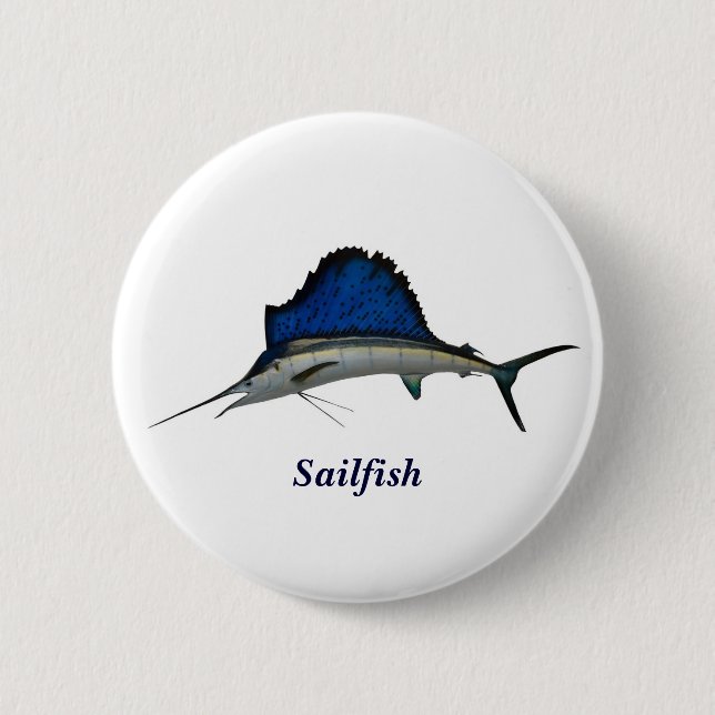 Segelfisch Button (Vorderseite)