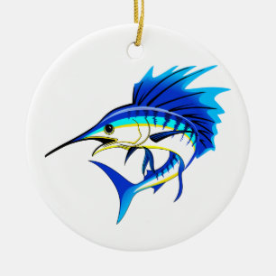 Segelfisch Keramik Ornament