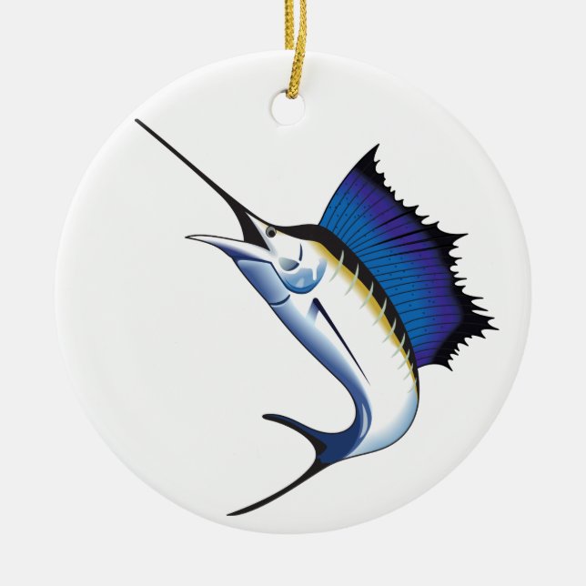 Segelfisch Keramik Ornament (Vorne)