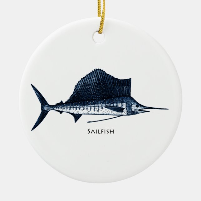 Segelfisch-Logo Keramikornament (Vorne)