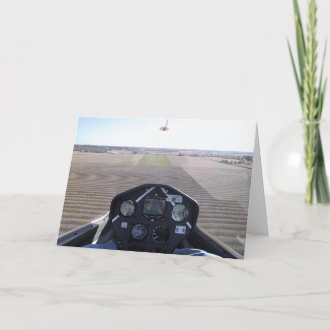 Segelflugzeug auf Endanflug Karte (Vorderseite)