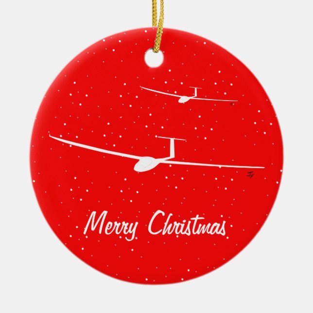 Segelflugzeug Keramik Ornament (Vorne)