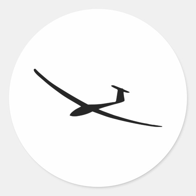 Segelflugzeug Runder Aufkleber (Vorderseite)
