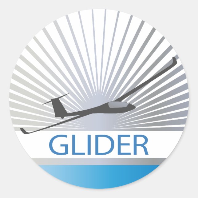 Segelflugzeug Runder Aufkleber (Vorderseite)