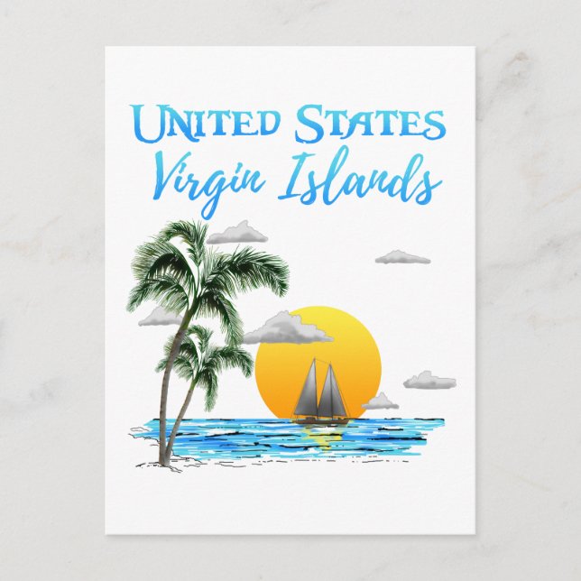 Segelinseln der U.S. Jungfrau Postkarte (Vorderseite)
