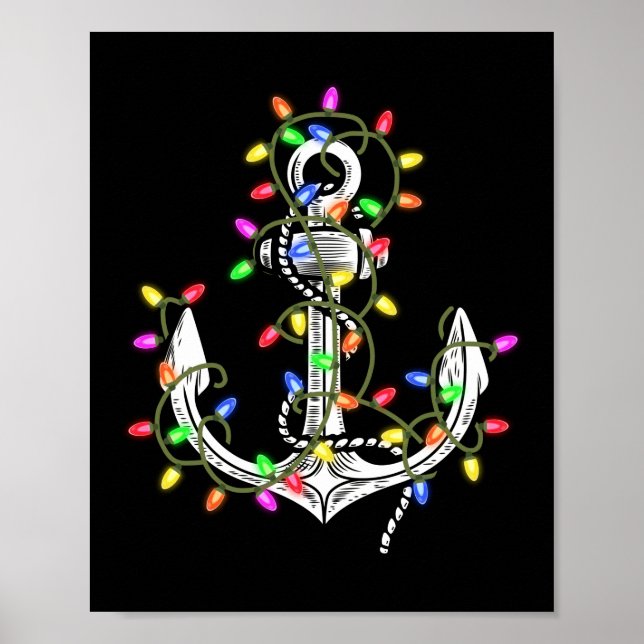 Segelkreuzfahrt mit Weihnachtsbeleuchtung Poster (Vorne)