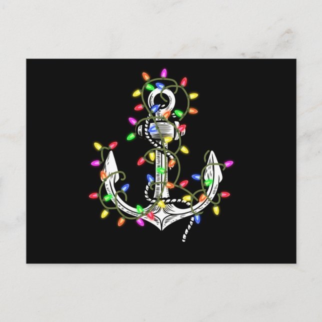 Segelkreuzfahrt mit Weihnachtsbeleuchtung Postkarte (Vorderseite)