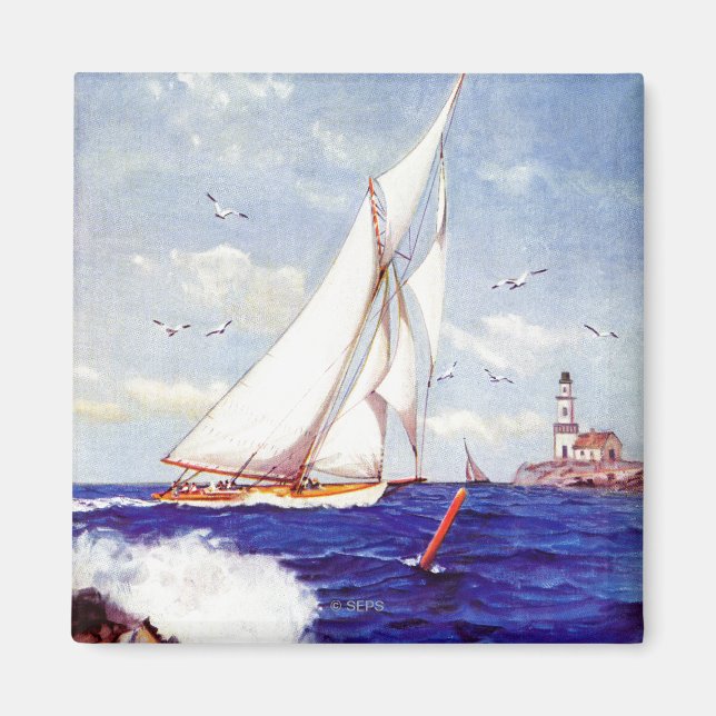 Segeln am Leuchtturm von Albert B. Marks Magnet (Vorne)