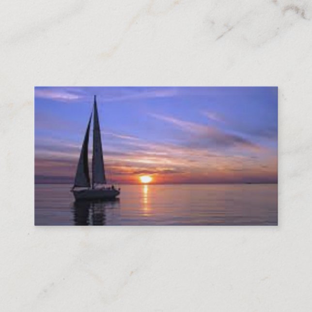 Segeln am Sonnenuntergang Visitenkarte (Vorderseite)