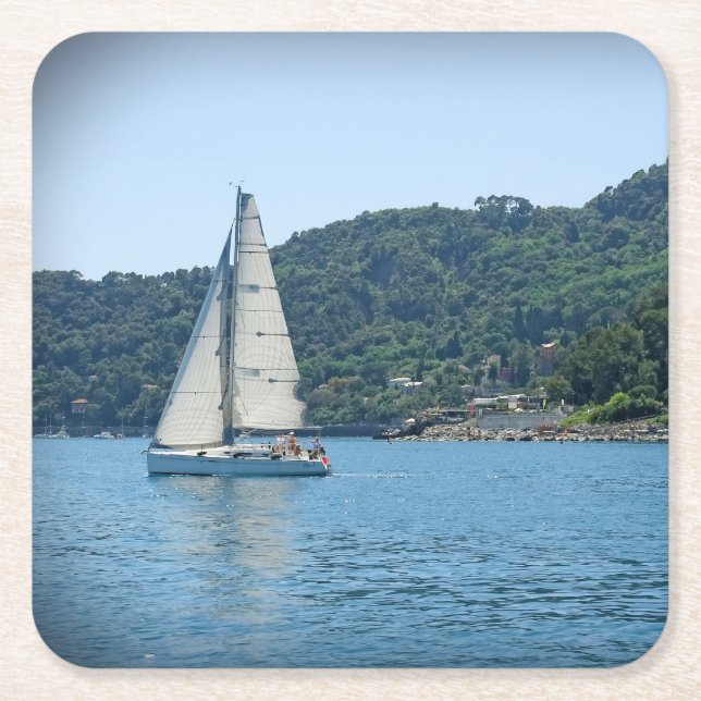 Segeln an der italienischen Riviera - Untersetzer (Vorderseite)