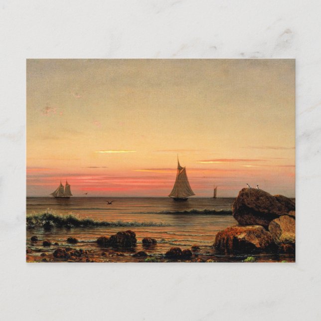 Segeln an der Küste, berühmte Kunstmalerei Postkarte (Vorderseite)