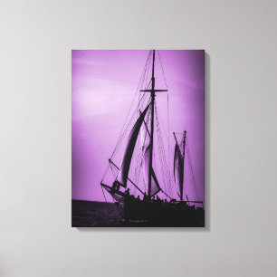 Segeln Aruba Dämmerung in Violettem Dunst (portrai Leinwanddruck