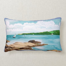 Segeln auf das Helford Fluss-Malerei-Kissen