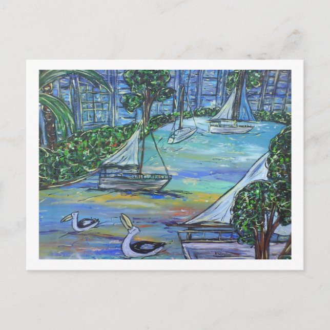 Segeln auf dem Brisbane Postkarte (Vorderseite)