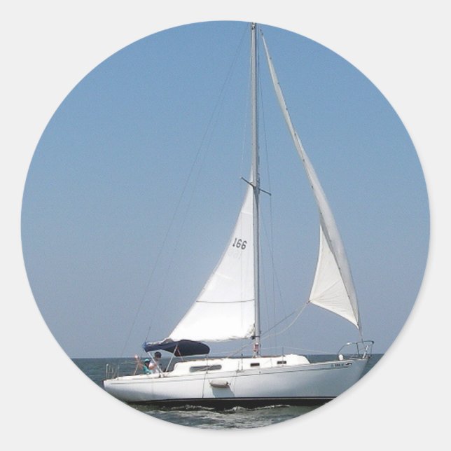Segeln auf dem Pontchartrain Stickers-See Runder Aufkleber (Vorderseite)