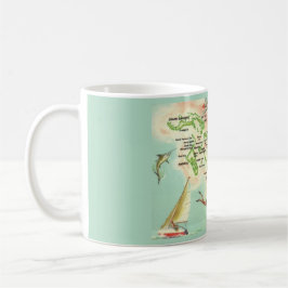 Segeln auf der Karte der Bahama-Inseln Kaffeetasse