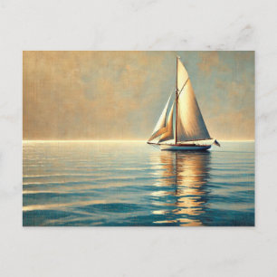 Segeln auf einem ruhigen See Postkarte