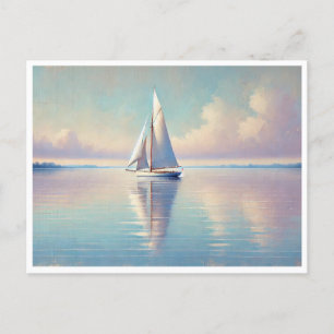 Segeln auf einem ruhigen See Postkarte