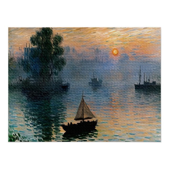 Segeln bei Sunrise Poster (Vorderseite)