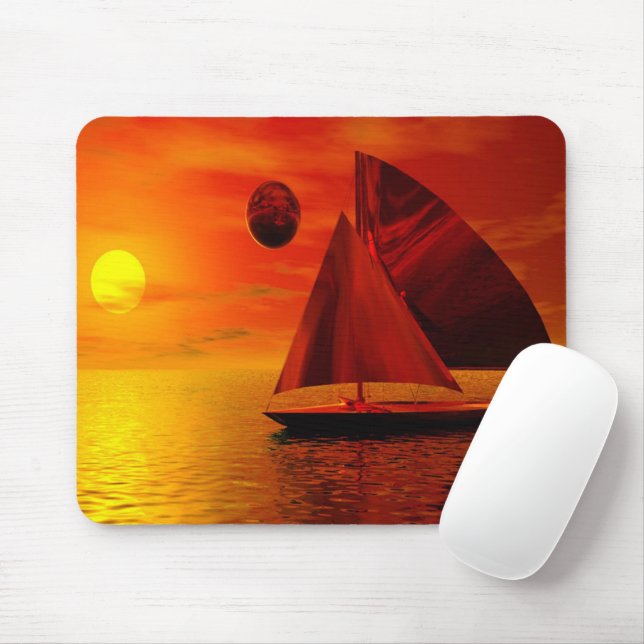 Segeln bei Sunset Mousepad (Mit Mouse)