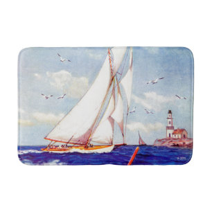 Segeln durch den Leuchtturm durch Albert B. Marks Badematte