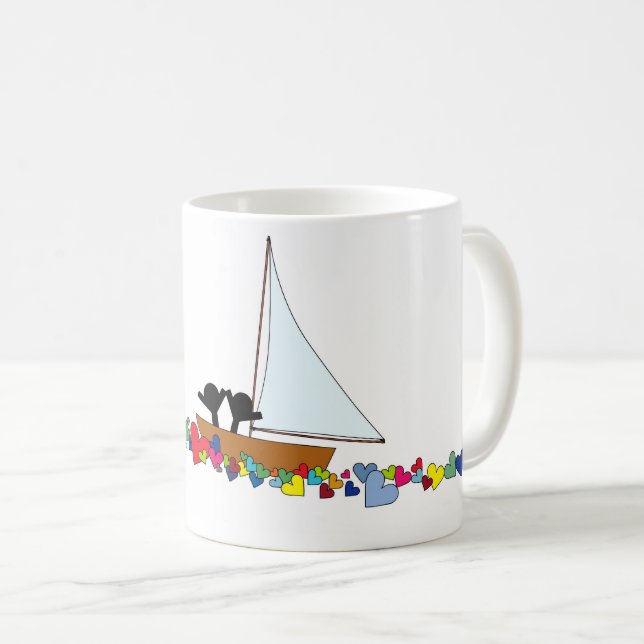 Segeln durch die Liebe Kaffeetasse (VorderseiteRechts)
