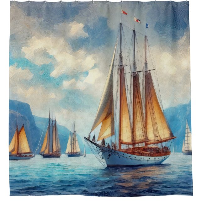 segeln duschvorhang (Vorderseite)