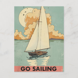Segeln gehen postkarte