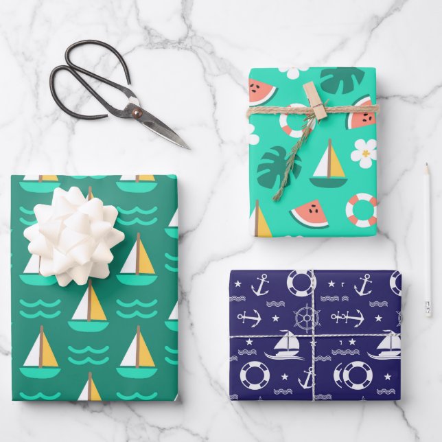 Segeln  geschenkpapier set (Vorderseite)