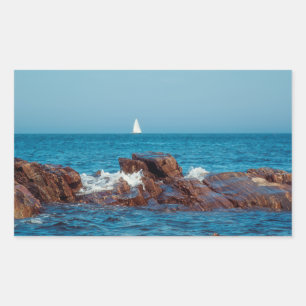 Segeln im Atlantik Rechteckiger Aufkleber