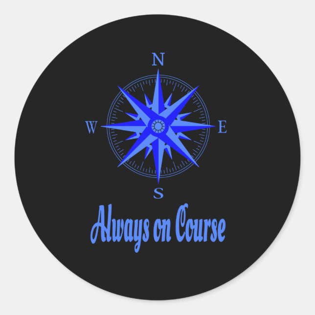 Segeln - immer auf Kurs Compass Shirt Runder Aufkleber (Vorderseite)