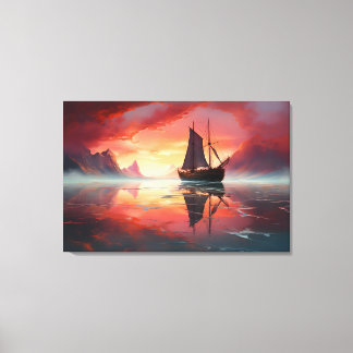 Segeln in das Sonnenuntergang Leinwanddruck