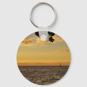Segeln in den Sonnenuntergang Schlüsselanhänger