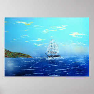Segeln in Drakes Bucht Poster