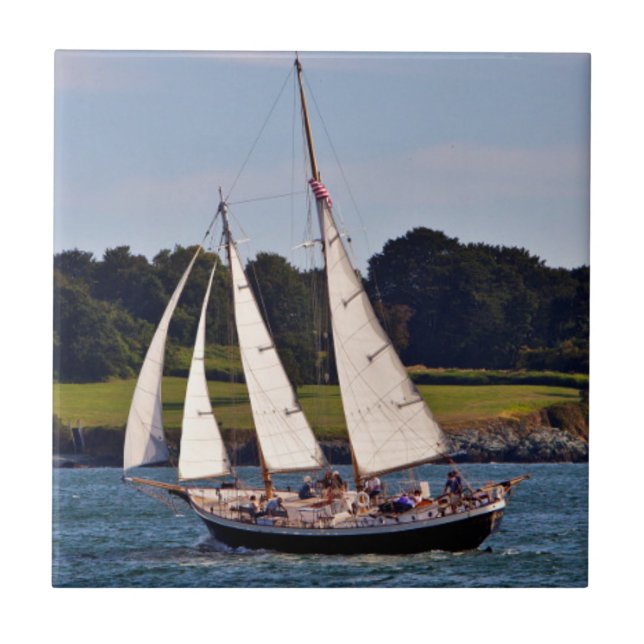 Segeln in Newport, Rhode Island, USA Fliese (Vorderseite)