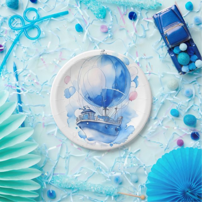 Segeln in Parenthotel: Babydusche für Nautical Boy Pappteller (Party)