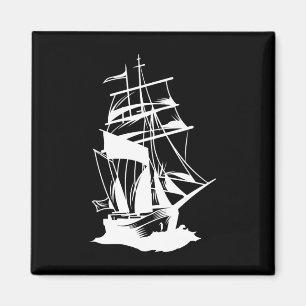 Segeln Linienzeichnung Ozean Meer Yacht Segler Magnet