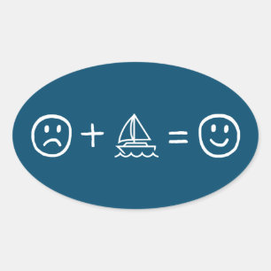 Segeln macht dich glücklich ovaler aufkleber