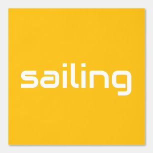 SEGELN Moderner Weißer Text Gelb Orange Hintergrun Tapete