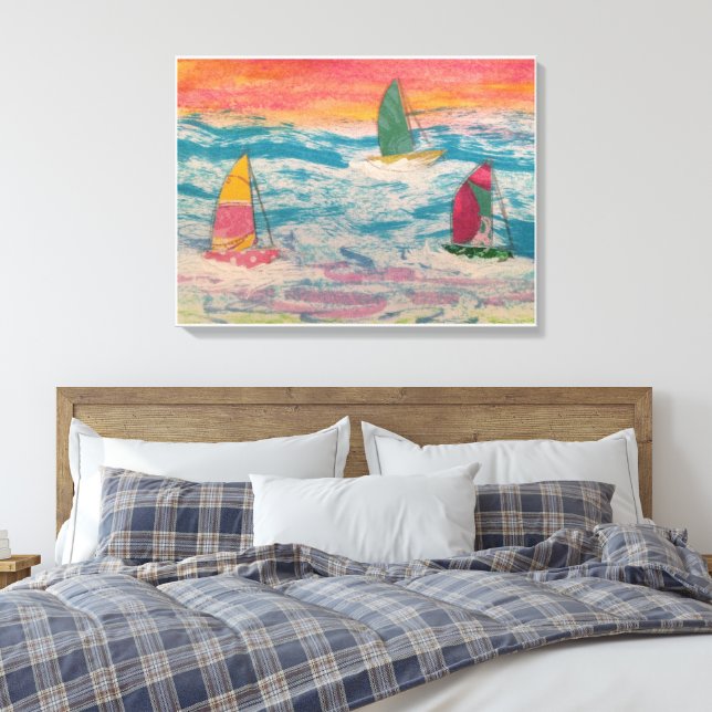 Segeln Orange Sky Leinwanddruck (Insitu (Schlafzimmer))
