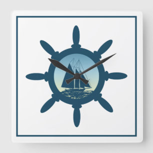 Segeln Quadratische Wanduhr