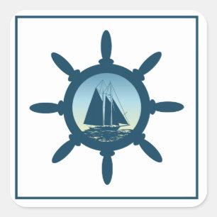 Segeln Quadratischer Aufkleber